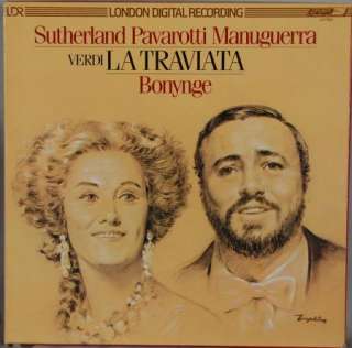   Verdi La Traviata Pavarotti/Sutherland LONDON Digital 3 LP NM  