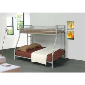  Elgin Twin/Full Bunk Bed in Silver: Home & Kitchen