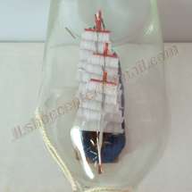   GLASS bottle HMS Handcrafted stand Home Decor Nautical boat Model HF01