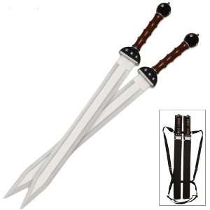  Gladiator Warrior Twin Sword Set and Sheath Sports 