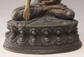 Old Tibet Tibetan Bronze Shakyamuni Buddha Statue  