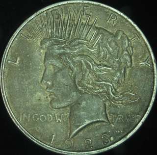 1923 D AU Peace Dollar in Eagle Coin Holder     