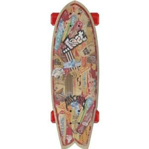  Lost Round Nose Fish Classic Complete Skateboard   Red 