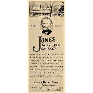  1930 Ad Jones Dairy Farm Sausage Pork Processed Food Fort 
