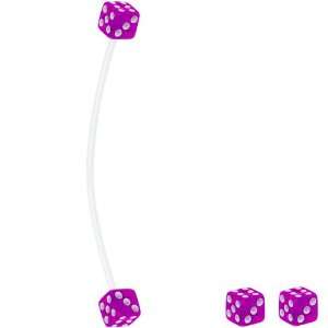  Purple Dice Pregnant Belly Button Ring: Jewelry