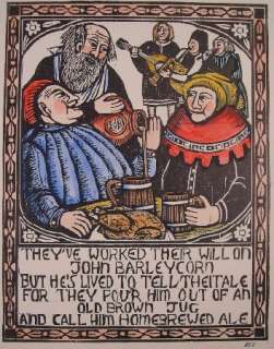 John Barleycorn beer tale, 9 woodcuts by Mary Azarian  