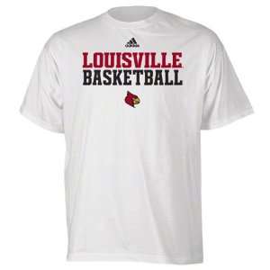  Louisville Cardinals White adidas Basketball Sideline T 