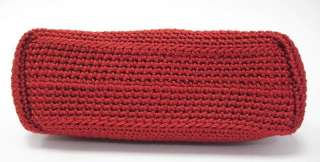 TALBOTS Red Crochet Baguette Shoulder Bag Handbag  