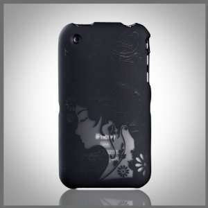  Female Silhouette on Black Shadow rubber feel ABS case 