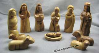 OLIVE WOOD NATIVITY SET Holy Land Hand Carved scene art  
