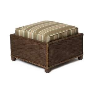   Hamptons Wicker Cushion Side Patio Ottoman Bark Finish