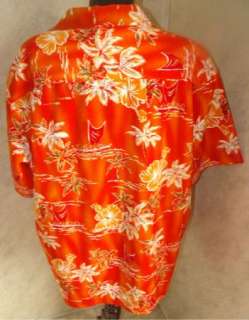 Mens Kennington Orange Hawaiian Shirt XL  