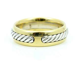 Authentic David Yurman 18k Gold & Sterling Silver Ring Size 11  