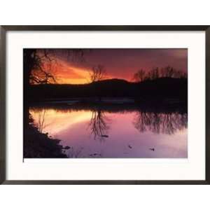  Sunset Over the Mississippi River, WI Places Framed 