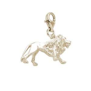   Charms Lion Charm with Lobster Clasp, Gold Plated Silver Jewelry