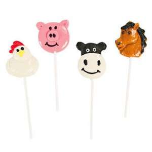 Farm Animal Character Sucker Lollipops (1 dz):  Grocery 