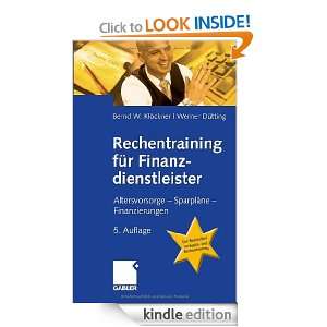 Rechentraining für Finanzdienstleister (German Edition): Bernd W 