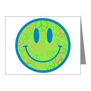   Note Cards (20 Pack) Smiley Face With Peace Symbols: Everything Else