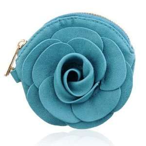  Caroline Flower Coin Purse (Turquoise Blue): Everything 