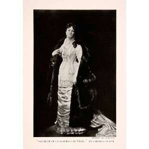 1896 Halftone Print Carolus Duran Portrait Comtesse de Vedal Costume 