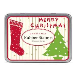  Cavallini 3 Assorted Rubber Stamps Sets, Vintage Christmas 