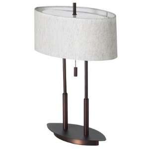   Table Lamp with Oval Linen Shade, Oil Brushed Bronze: Home Improvement