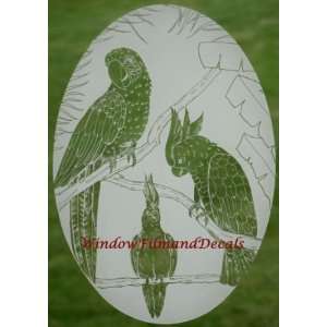  Tropical Scene Etched Window Decal Vinyl Glass Cling   10 