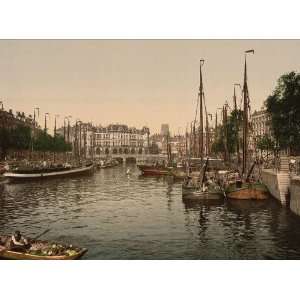  Vintage Travel Poster   The embankment Rotterdam Holland 