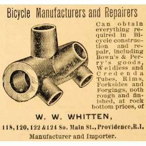  1894 Ad Whitten Providence Bicycle Repair Welding Bike 