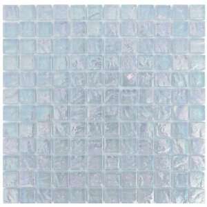  Reflections Iridescent Glass Tile   Clear White