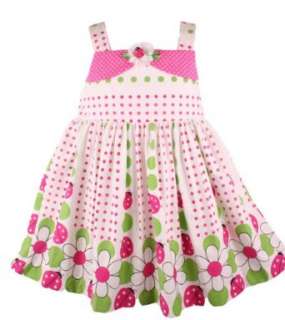   Baby Girls Spring Summer Fuchsia Polka Dot Lady Bug Dress Clothing
