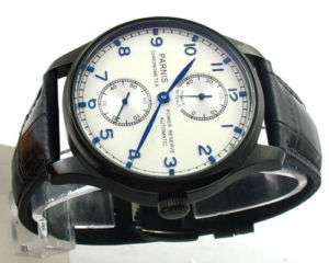 E429,Parnis 43mm PVD Case Power Reserve Automatic watch  