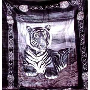  CHINA LAYING WHITE TIGER Queen Korean Mink Blanket