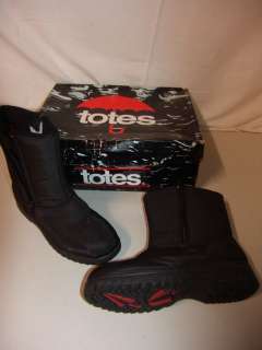 Womens TOTES BARRIER Black WINTER BOOTS SIZE 7 M Med Waterproof IOB 