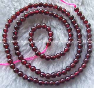 4mm Natural Red Garnet Round Beads 15.5  