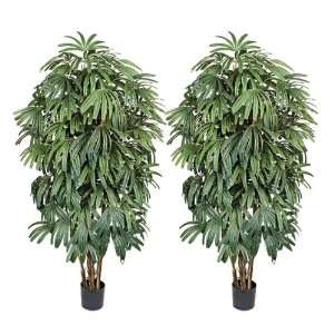    TWO 7 Pre Potted Raphis Artificial Silk Trees: Home & Kitchen