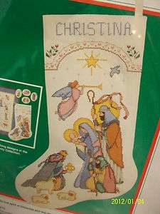 DIMENSIONS COUNTED CROSS STITCH KIT BLESSED NATIVITY STOCKING SEALED 