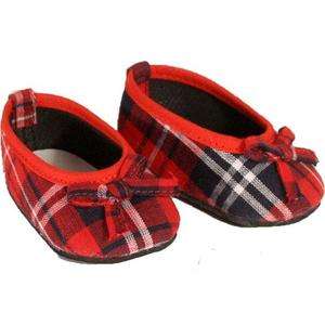 Plaid RED Ballet Flats Shoes fit 18 inch American Girl doll Kanani 