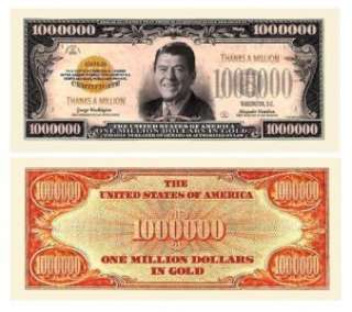 Ronald Reagan (Thanks A Million) Dollar Bill (5/$2.50)  
