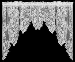 HERITAGE LACE DOGWOOD PAIR OF SWAGS FLORAL LACE   70x38   BUY MORE 