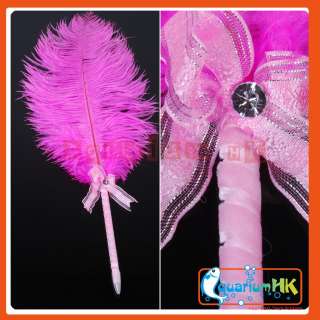 50 cm Pink Ostrich Plume Feather Quill Wedding Pen M