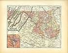  large colored Columbian Atlas original state map Maryland and Delaware