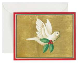 Dove With Holly Christmas Boxed Card