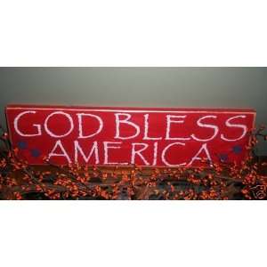 Chic Shabby GOD BLESS AMERICA Wood Sign CHOOSE YOUR COLOR