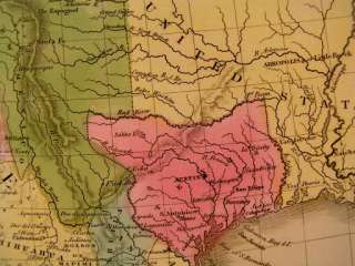 Mexico w/ Texas Republic & Austin Greenleaf 1842 scarce antique map w 