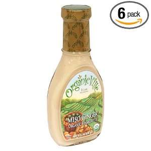 Organicville Miso Ginger Salad Dressing, Case of Six 8 Ounce Bottles 