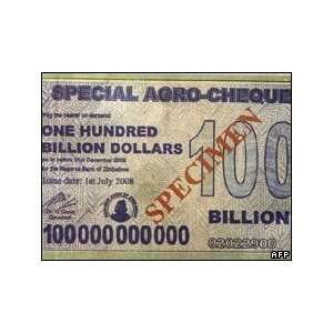  100 Billion Dollar Zimbabwe Note 
