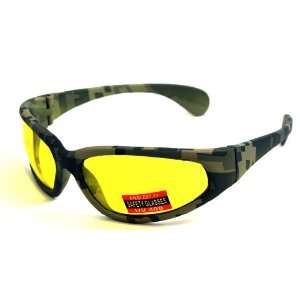 Global Vision Digital Camo Safety Glasses w/Yellow Lenses