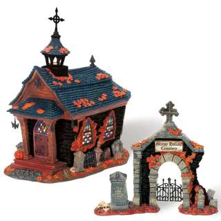 Dept 56 Legends of Sleepy Hollow CHURCH WITH CEMETERY GATE SET OF 2 