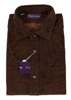 Ralph Lauren Purple Label Paisley Shirt Medium New $595  